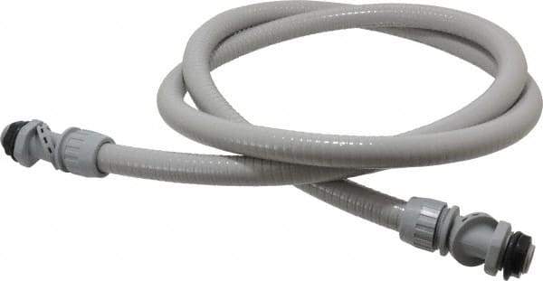 Hubbell Wiring Device-Kellems - 1/2" Trade Size, 6' Long, Flexible Liquidtight Conduit - PVC, 21.8mm ID, Gray - Eagle Tool & Supply