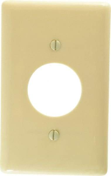 Hubbell Wiring Device-Kellems - 1 Gang, 4-1/2 Inch Long x 2.78 Inch Wide, Standard Outlet Wall Plate - Single Outlet, Ivory, Nylon - Eagle Tool & Supply