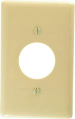 Hubbell Wiring Device-Kellems - 1 Gang, 4-1/2 Inch Long x 2.78 Inch Wide, Standard Outlet Wall Plate - Single Outlet, Ivory, Nylon - Eagle Tool & Supply