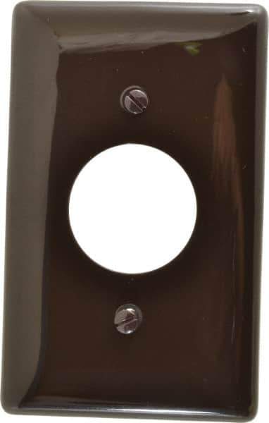 Hubbell Wiring Device-Kellems - 1 Gang, 4-1/2 Inch Long x 2.78 Inch Wide, Standard Outlet Wall Plate - Single Outlet, Brown, Nylon - Eagle Tool & Supply