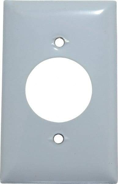 Hubbell Wiring Device-Kellems - 1 Gang, 4-1/2 Inch Long x 2.78 Inch Wide, Standard Outlet Wall Plate - Single Outlet, Metallic, Stainless Steel - Eagle Tool & Supply