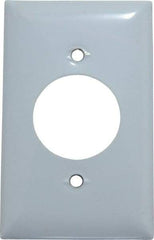 Hubbell Wiring Device-Kellems - 1 Gang, 4-1/2 Inch Long x 2.78 Inch Wide, Standard Outlet Wall Plate - Single Outlet, Metallic, Stainless Steel - Eagle Tool & Supply