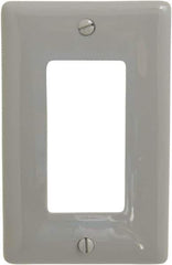 Hubbell Wiring Device-Kellems - 1 Gang, 4-1/2 Inch Long x 2.87 Inch Wide, Standard Outlet Wall Plate - Single Outlet, Gray, Nylon - Eagle Tool & Supply