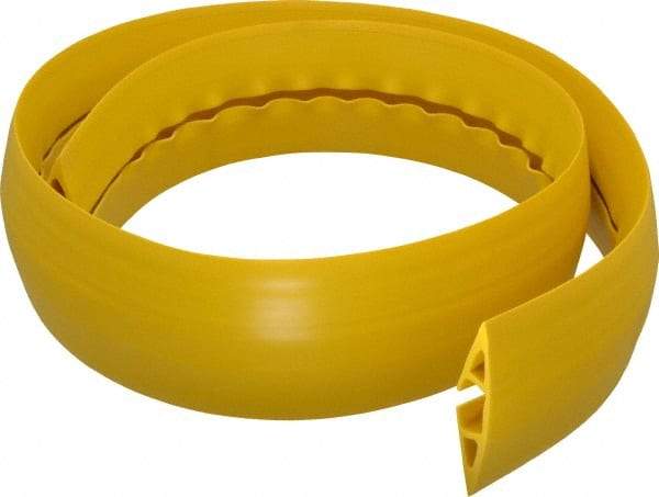 Hubbell Wiring Device-Kellems - 1 Channel, 5 Ft Long, 1/2" Max Compatible Cable Diam, Yellow PVC On Floor Cable Cover - 3" Overall Width x 3/4" Overall Height, 3/4" Channel Width x 1/2" Channel Height - Eagle Tool & Supply