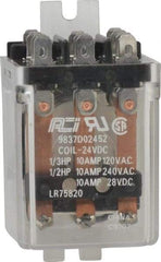 ACI - 11 Pins, Square Electromechanical Blade General Purpose Relay - 10 Amp at 240 VAC, 3PDT, 24 VDC - Eagle Tool & Supply