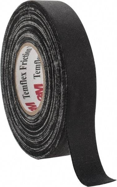 3M - 3/4" x 60', Black Cotton Cloth Electrical Tape - Series 1755, 13 mil Thick, 48 Lb./Inch Tensile Strength - Eagle Tool & Supply