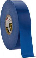 3M - 3/4" x 66', Blue Vinyl Electrical Tape - Series 35, 7 mil Thick, 1,250 V/mil Dielectric Strength, 17 Lb./Inch Tensile Strength - Eagle Tool & Supply