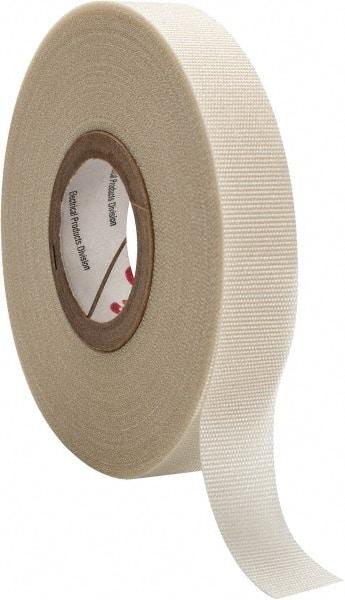 3M - 1/2" x 66', White Glass Cloth Electrical Tape - Series 69, 7 mil Thick, 180 Lb./Inch Tensile Strength - Eagle Tool & Supply