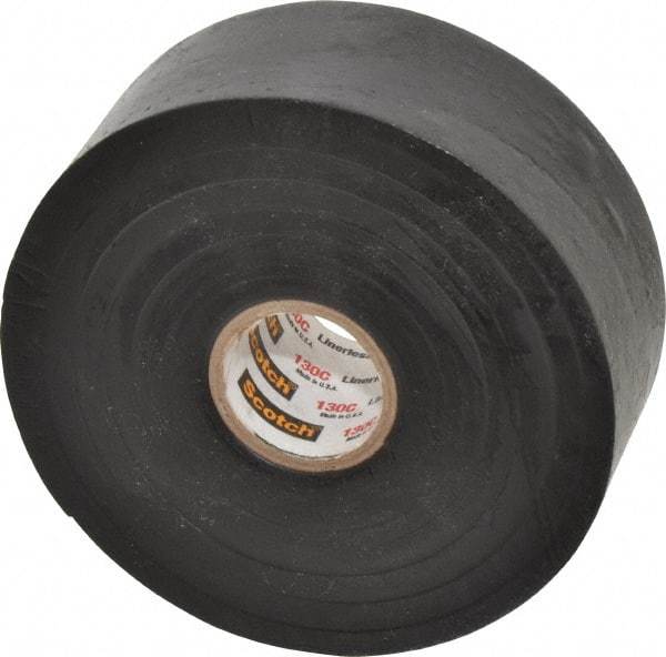 3M - 1-1/2" x 30', Black Rubber Electrical Tape - Series 130C, 30 mil Thick, 750 V/mil Dielectric Strength, 7.5 Lb./Inch Tensile Strength - Eagle Tool & Supply