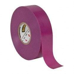 3M - 3/4" x 66', Purple Vinyl Electrical Tape - Series 35, 7 mil Thick, 1,250 V/mil Dielectric Strength, 17 Lb./Inch Tensile Strength - Eagle Tool & Supply