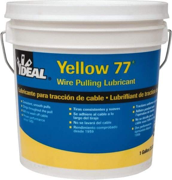 Ideal - 1 Gallon Pail, Yellow Wire Pulling Lubricant Wax - 40 to 120°F, RoHS Compliant, UL Listed - Eagle Tool & Supply