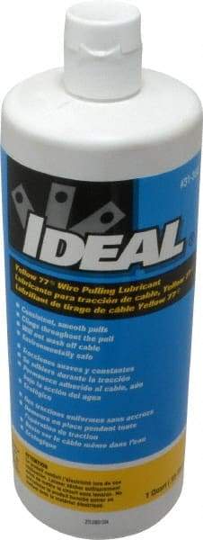 Ideal - 1 Quart Squeeze Bottle, Yellow Wire Pulling Lubricant Gel - 40 to 120°F, RoHS Compliant, UL Listed - Eagle Tool & Supply