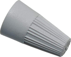 Thomas & Betts - 1, 22 + & 1, 20 to 2, 16 AWG, 300 Volt, Corrosion Resistant, Standard Twist on Wire Connector - Gray - Eagle Tool & Supply
