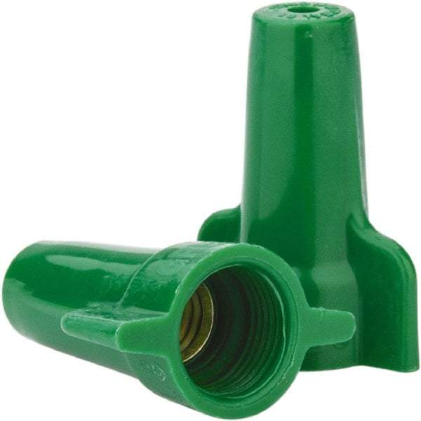 Ideal - 2, 14 to 4, 12 AWG, 600 Volt, Flame Retardant, Wing Twist on Wire Connector - Green, 221°F - Eagle Tool & Supply