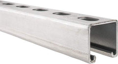 Thomas & Betts - 10' Long x 1-5/8" Wide x 1-5/8" High, 12 Gauge, Strip Steel, Half Slot Framing Channel & Strut - 0.105" Thick, Pre-Galvanized - Eagle Tool & Supply