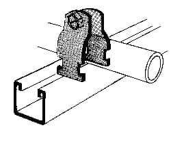 Thomas & Betts - 1-7/8" Pipe, 12 Gauge" Pipe or Tube Clamp - Gold Galvanized, 1,000 Lb Capacity - Eagle Tool & Supply