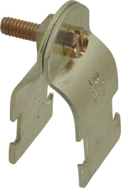 Thomas & Betts - 1" Pipe, 14 Gauge" Pipe or Tube Clamp - Gold Galvanized, 1,000 Lb Capacity - Eagle Tool & Supply