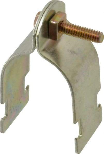 Thomas & Betts - 1-1/4" Pipe, 14 Gauge" Pipe or Conduit Clamp - Gold Galvanized, Rigid & IMC Conduit - Eagle Tool & Supply