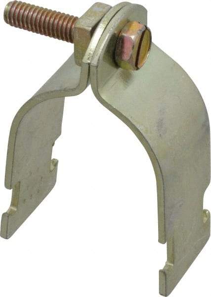 Thomas & Betts - 1-1/2" Pipe, 12 Gauge" Pipe or Conduit Clamp - Gold Galvanized, Rigid & IMC Conduit - Eagle Tool & Supply