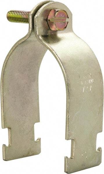 Thomas & Betts - 2" Pipe, 12 Gauge" Pipe or Conduit Clamp - Gold Galvanized, Rigid & IMC Conduit - Eagle Tool & Supply