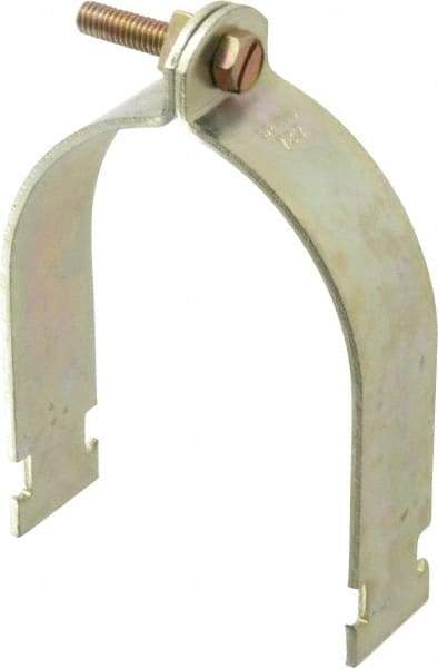 Thomas & Betts - 3-1/2" Pipe, 1/8 Gauge" Pipe or Conduit Clamp - Gold Galvanized, Rigid & IMC Conduit - Eagle Tool & Supply