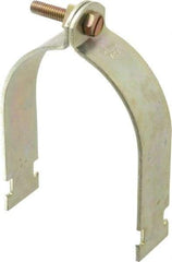 Thomas & Betts - 3-1/2" Pipe, 1/8 Gauge" Pipe or Conduit Clamp - Gold Galvanized, Rigid & IMC Conduit - Eagle Tool & Supply