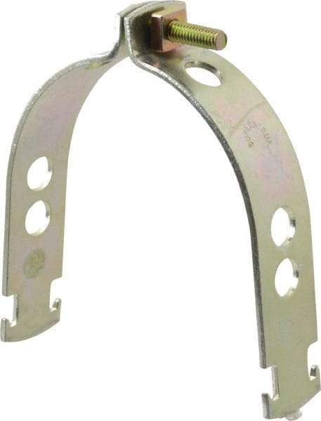 Thomas & Betts - 4" Pipe, 1/8 Gauge" Pipe or Conduit Clamp - Gold Galvanized, Rigid & IMC Conduit - Eagle Tool & Supply