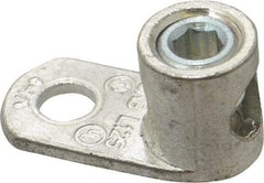 Thomas & Betts - 8-1/0 AWG Noninsulated Lug Connection D Shaped Ring Terminal - 3/8" Stud, 1-1/2" OAL x 47/64" Wide, Tin Plated Copper Contact - Eagle Tool & Supply