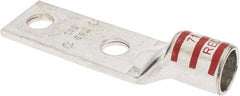 Thomas & Betts - 350 kcmil Wire Noninsulated Crimp Connection Rectangle Ring Terminal - 1/2" Stud, 4.6" OAL x 1.36" Wide, Tin Plated Copper Contact - Eagle Tool & Supply