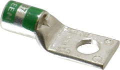 Thomas & Betts - 1 AWG Noninsulated Compression Connection Square Ring Terminal - 5/16" Stud, 1.73" OAL x 0.68" Wide, Tin Plated Copper Contact - Eagle Tool & Supply