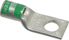 Thomas & Betts - 1 AWG Noninsulated Compression Connection Square Ring Terminal - 3/8" Stud, 1.78" OAL x 0.68" Wide, Tin Plated Copper Contact - Eagle Tool & Supply