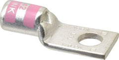 Thomas & Betts - 1/0 AWG Noninsulated Compression Connection Square Ring Terminal - 3/8" Stud, 1.88" OAL x 3/4" Wide, Tin Plated Copper Contact - Eagle Tool & Supply