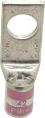 Thomas & Betts - 1/0 AWG Noninsulated Compression Connection Square Ring Terminal - 1/2" Stud, 2.2" OAL x 3/4" Wide, Tin Plated Copper Contact - Eagle Tool & Supply