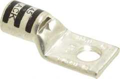 Thomas & Betts - 2/0 AWG Noninsulated Compression Connection Square Ring Terminal - 3/8" Stud, 1.93" OAL x 0.83" Wide, Tin Plated Copper Contact - Eagle Tool & Supply