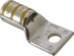 Thomas & Betts - 250 kcmil Wire Noninsulated Compression Connection Square Ring Terminal - 3/8" Stud, 2.28" OAL x 1.13" Wide, Tin Plated Copper Contact - Eagle Tool & Supply
