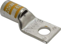Thomas & Betts - 250 kcmil Wire Noninsulated Compression Connection Square Ring Terminal - 1/2" Stud, 2.6" OAL x 1.13" Wide, Tin Plated Copper Contact - Eagle Tool & Supply