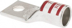 Thomas & Betts - 350 kcmil Wire Noninsulated Compression Connection Square Ring Terminal - 1/2" Stud, 2.85" OAL x 1.36" Wide, Tin Plated Copper Contact - Eagle Tool & Supply