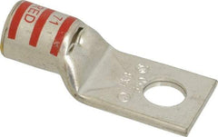 Thomas & Betts - 350 kcmil Wire Noninsulated Compression Connection Square Ring Terminal - 5/8" Stud, 3.21" OAL x 1.36" Wide, Tin Plated Copper Contact - Eagle Tool & Supply