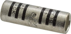 Thomas & Betts - 2/0 AWG Compatible, Noninsulated, Crimp-On Butt Splice Terminal - 2 Wire Entries, Copper Contacts, Tin Contact Plating, 1-3/4" OAL, Black - Eagle Tool & Supply