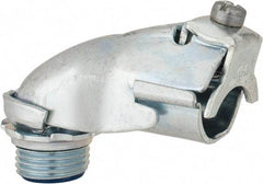 Thomas & Betts - 1/2" Trade, Steel Set Screw Angled FMC Conduit Connector - Insulated - Eagle Tool & Supply