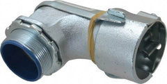 Thomas & Betts - 2" Trade, Malleable Iron Set Screw Angled FMC Conduit Connector - Insulated - Eagle Tool & Supply