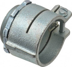 Thomas & Betts - 1-1/4" Trade, Malleable Iron Squeeze Clamp Straight FMC Conduit Connector - Noninsulated - Eagle Tool & Supply