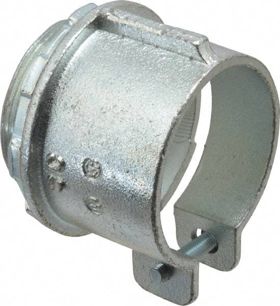 Thomas & Betts - 2" Trade, Malleable Iron Squeeze Clamp Straight FMC Conduit Connector - Noninsulated - Eagle Tool & Supply