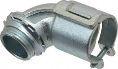 Thomas & Betts - 1" Trade, Malleable Iron Squeeze Clamp 90° FMC Conduit Connector - Noninsulated - Eagle Tool & Supply