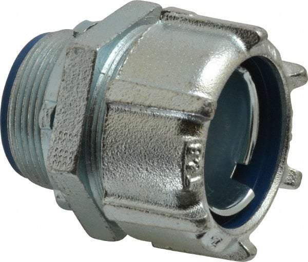 Thomas & Betts - 1-1/2" Trade, Steel Threaded Straight Liquidtight Conduit Connector - Insulated - Eagle Tool & Supply