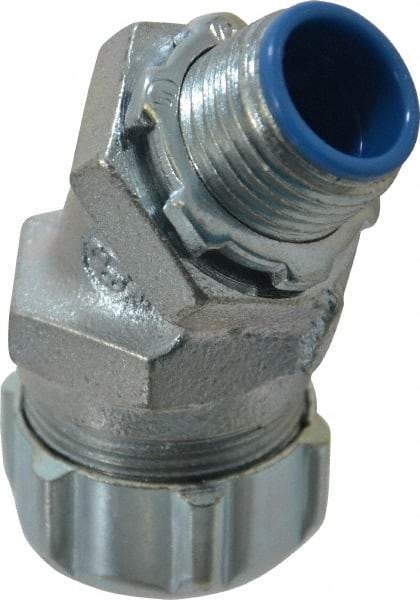 Thomas & Betts - 1/2" Trade, Malleable Iron Threaded Angled Liquidtight Conduit Connector - Insulated - Eagle Tool & Supply