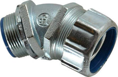 Thomas & Betts - 1-1/4" Trade, Malleable Iron Threaded Angled Liquidtight Conduit Connector - Insulated - Eagle Tool & Supply