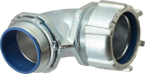 Thomas & Betts - 2" Trade, Malleable Iron Threaded Angled Liquidtight Conduit Connector - Insulated - Eagle Tool & Supply