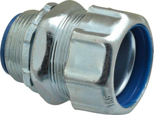 Thomas & Betts - 1-1/4" Trade, Steel Threaded Straight Liquidtight Conduit Connector - Noninsulated - Eagle Tool & Supply