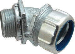 Thomas & Betts - 1" Trade, Malleable Iron Threaded Angled Liquidtight Conduit Connector - Noninsulated - Eagle Tool & Supply